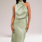 Flavia | Halter haljina od glamuroznog satena