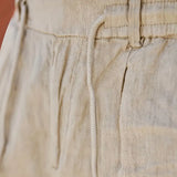 NICHOLS | ŠIROKE LINO PANTALONE SA KORDONOM