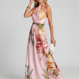 Hester | Mekana Halter Maxi Haljina sa Tokovima