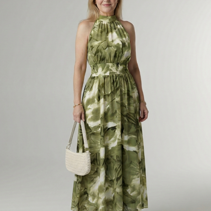 Sylin | Midi halter haljina sa naborima