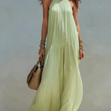 Lívia - Maxi Haljina Boho Zeleni Pistacio