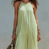Lívia - Maxi Haljina Boho Zeleni Pistacio