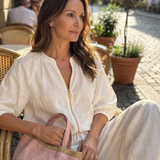 Natalia | Top bluzon sa rajsferšlusom i širokim pantalonama