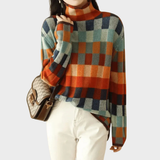 Kimberly | Džemper sa visokim ovratnikom i patchwork uzorkom