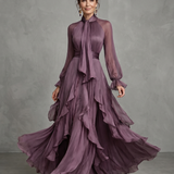Demetria | Haljina Maxi sa Raskošnim Ovratom i Ruffles