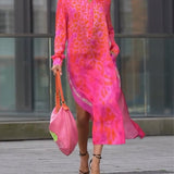 Haljina sa dugim rukavima, leopard print