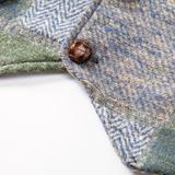 Leo - Patchwork prsluk od tvida s uzorkom riblje kosti