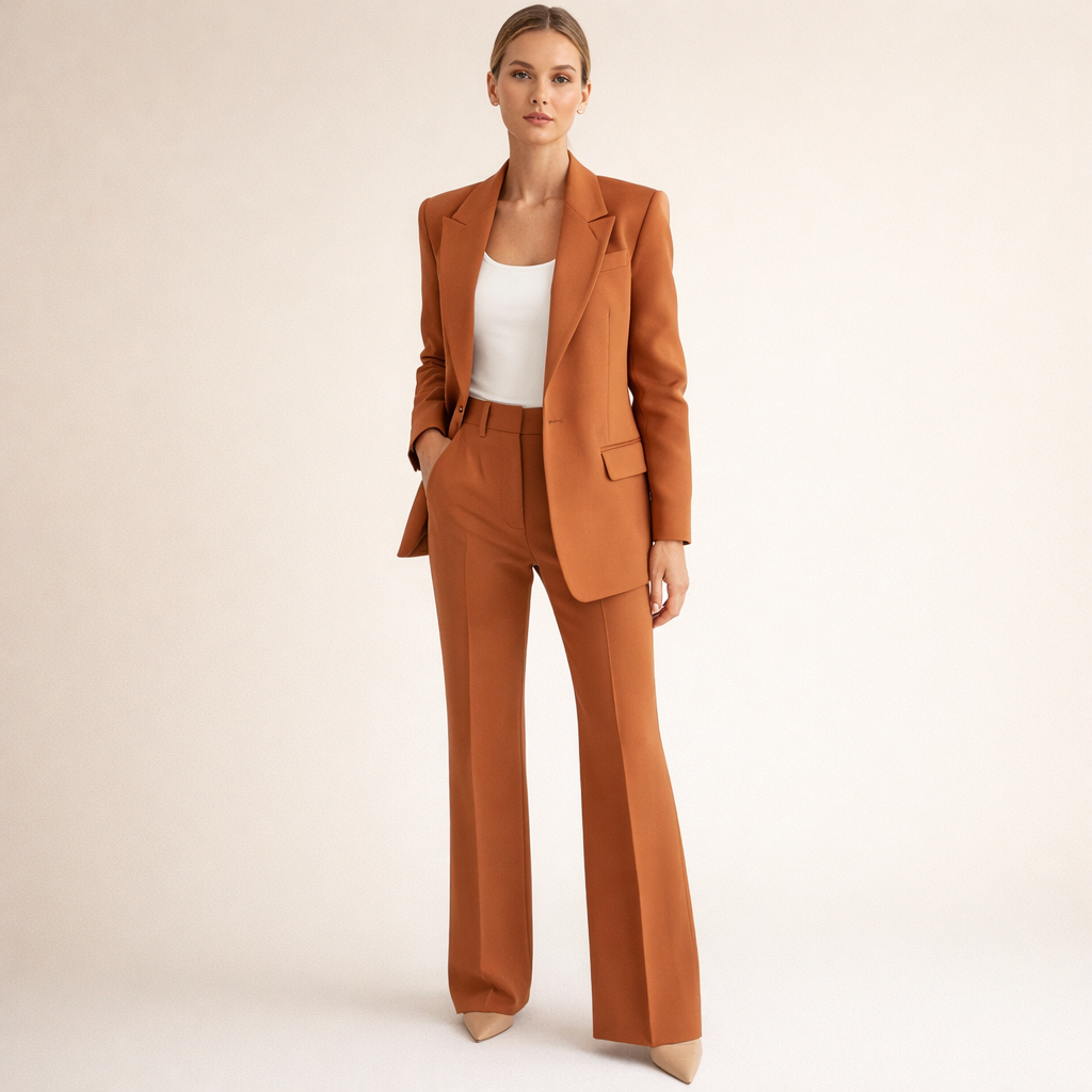 Brigitte | Elegantni dvodijelni set sa zvonastim pantalonama
