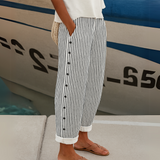 Cybèle | Elegantne pantalone sa dugmadima i prugama