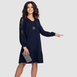 Mina™ Elegantna Midi Haljina sa Čipkastim Rukavima
