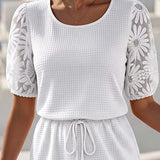 Haljina sa reljefnim trikotažem Patchwork Daisy Čipka