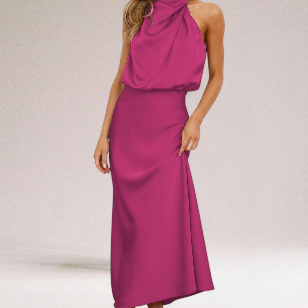 Flavia | Halter haljina od glamuroznog satena