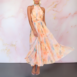 Naomi | Elegantna haljina za žene sa akvarelnim printom