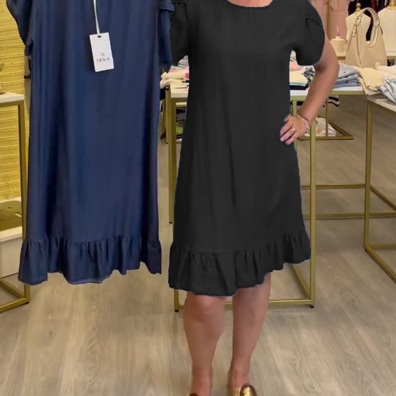 Denim haljina sa volanima