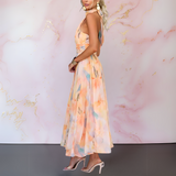 Naomi | Elegantna haljina za žene sa akvarelnim printom