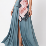 Olympas | Halter Bodice Floral Skirt Maxi Haljina