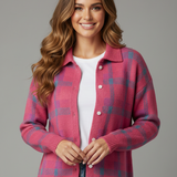 Nina - Cardigan Doux à Carreaux