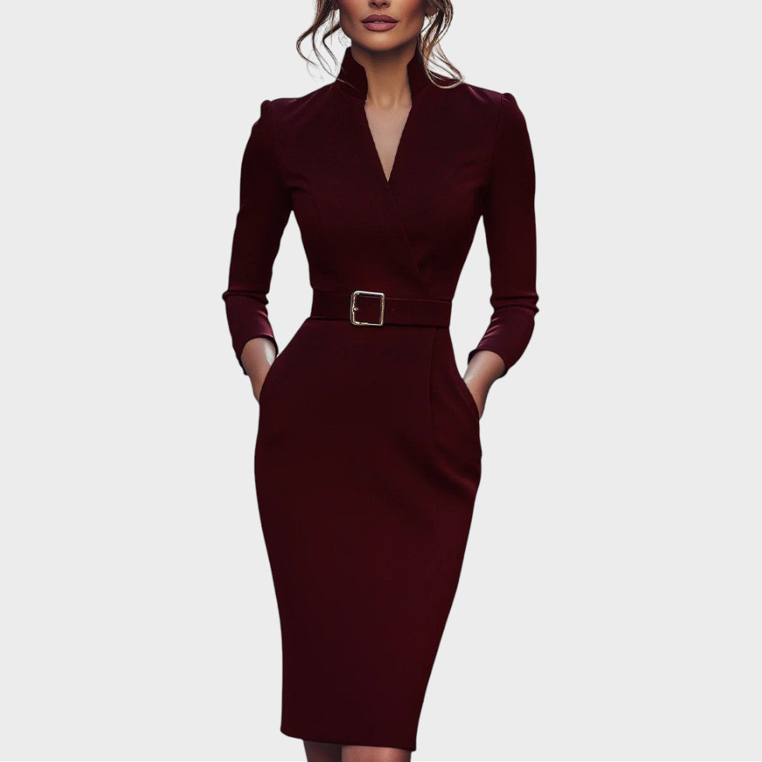 Jana | Elegantna Crna Haljina sa Kaišem
