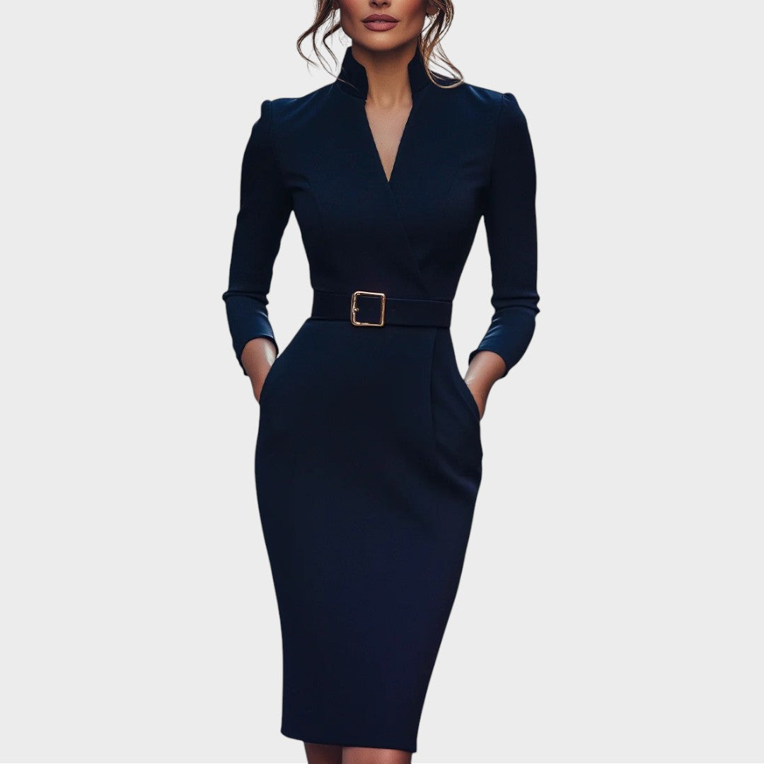 Jana | Elegantna Crna Haljina sa Kaišem