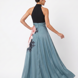 Olympas | Halter Bodice Floral Skirt Maxi Haljina