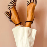 Zebrina - Sandale sa srednjim potpeticama i zebraste šare