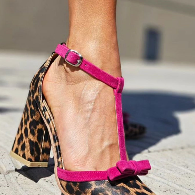 Leontina - Zelene sandale sa leopard uzorkom i šarenim detaljima