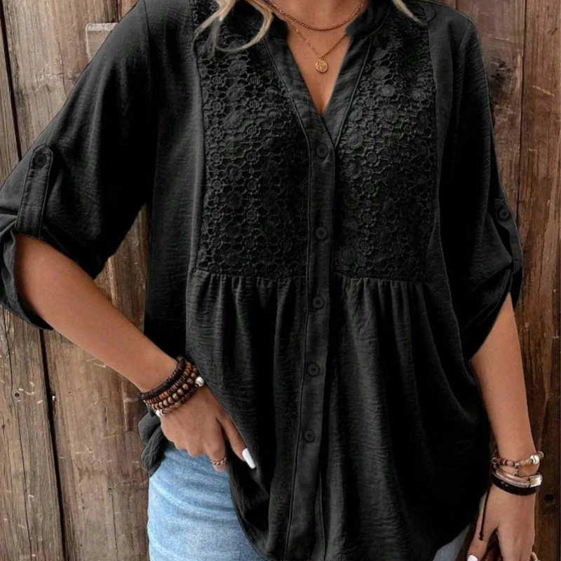 Noor – Bluza s V-izrezom i dugmadima