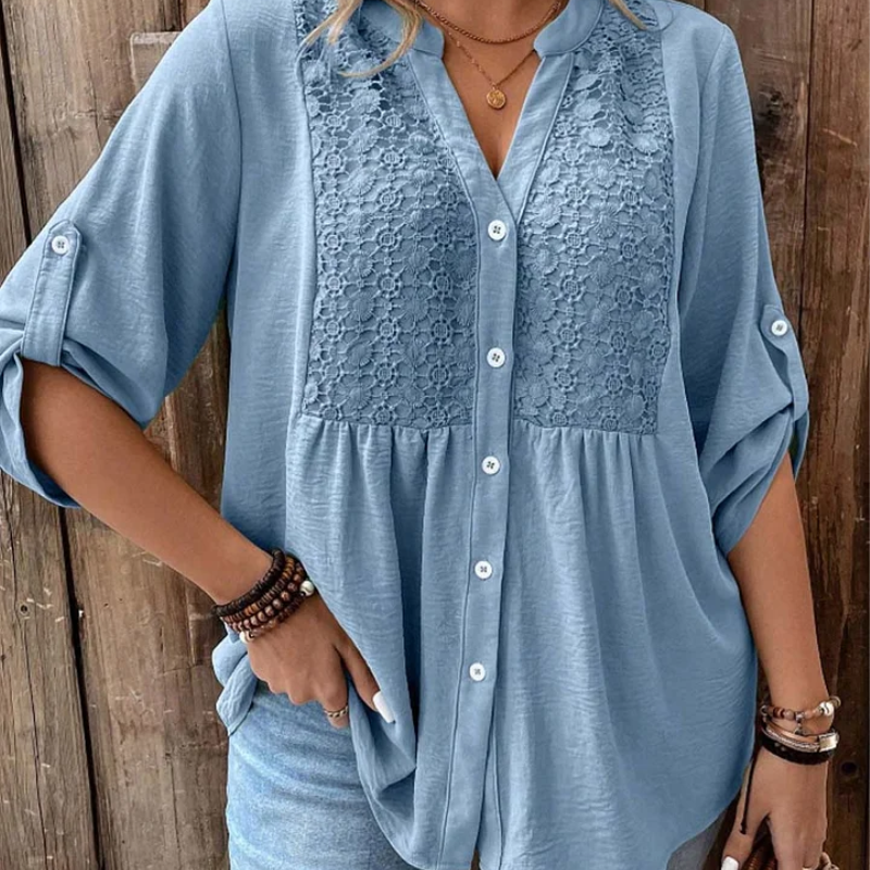 Noor – Bluza s V-izrezom i dugmadima