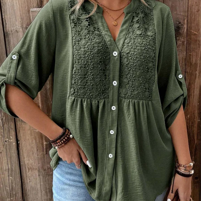 Noor – Bluza s V-izrezom i dugmadima