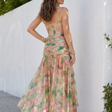 Marigold | Halter Midi Haljina sa Prozirnim Preklopom