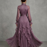 Demetria | Haljina Maxi sa Raskošnim Ovratom i Ruffles