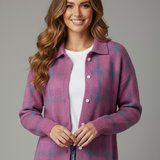 Nina - Cardigan Doux à Carreaux