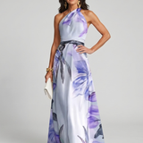Hester | Mekana Halter Maxi Haljina sa Tokovima