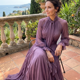 Demetria | Haljina Maxi sa Raskošnim Ovratom i Ruffles