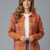 Nina - Cardigan Doux à Carreaux