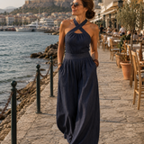 Adriana - Kombinezon od Lino i Pamuka sa Elegantnim Ukriženim Izrezom