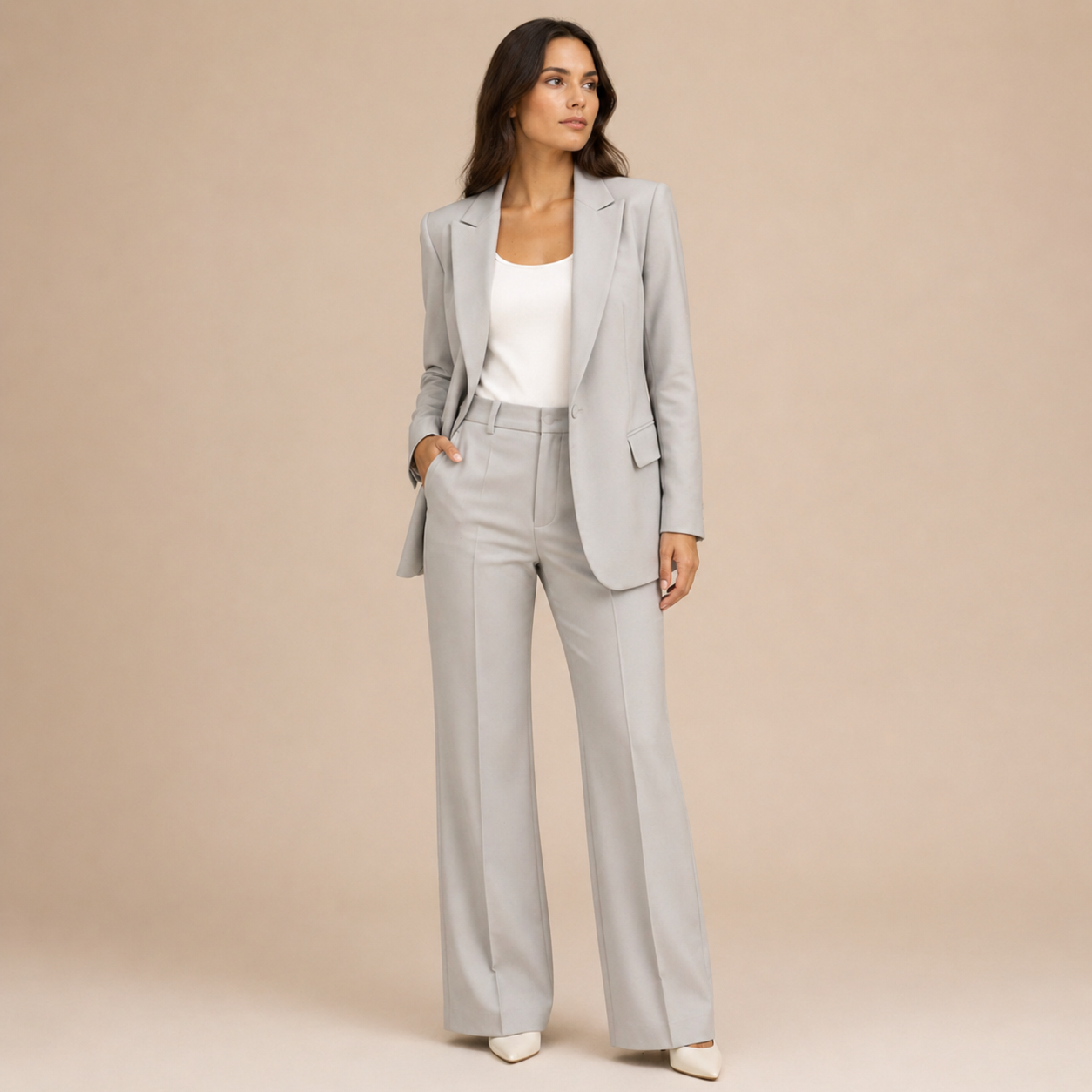 Vanessa - Elegantni Komplet sa Širokim Pantalonama