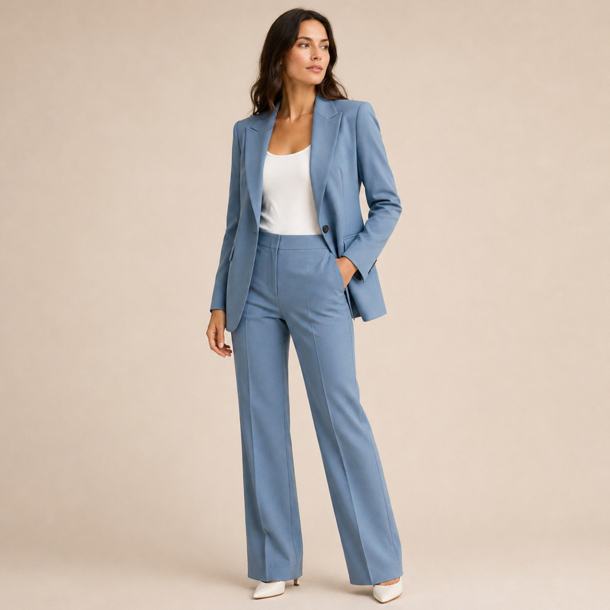 Vanessa - Elegantni Komplet sa Širokim Pantalonama