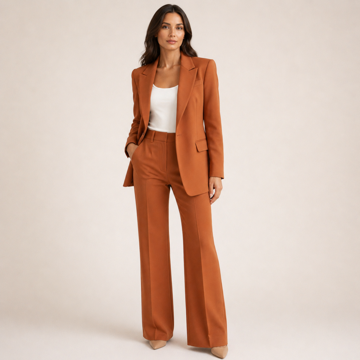 Vanessa - Elegantni Komplet sa Širokim Pantalonama
