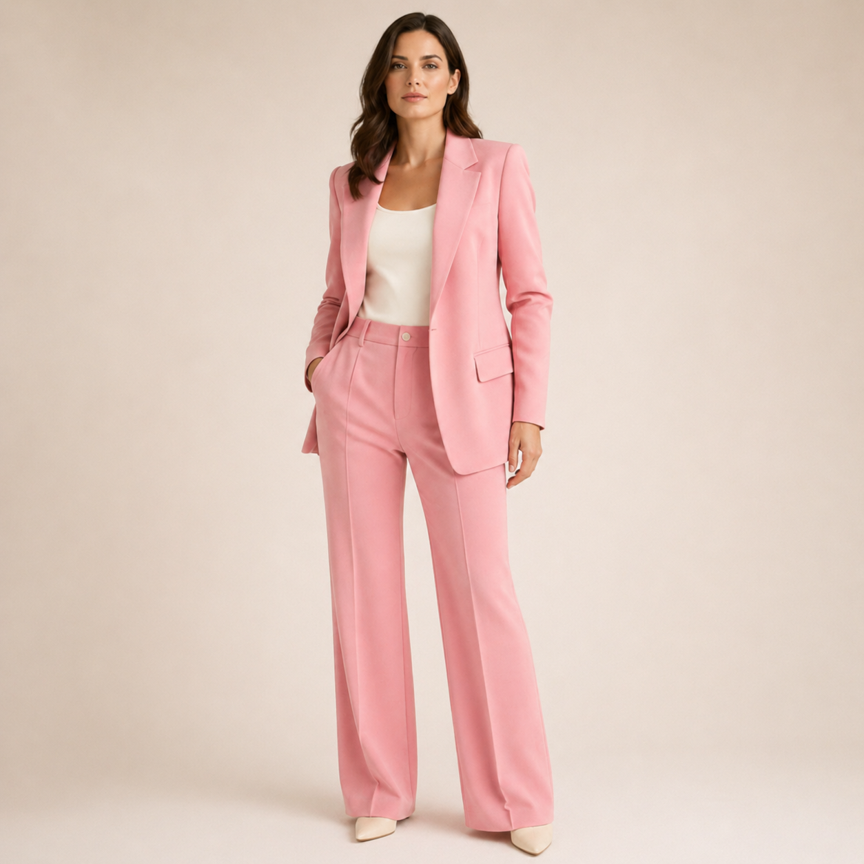 Vanessa - Elegantni Komplet sa Širokim Pantalonama