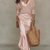 Anaïs – Elegantna midi satenska haljina