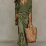 Anaïs – Elegantna midi satenska haljina
