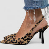 Liorina - Kaki salonke sa leopard printom i špicastim vrhom