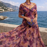 Olivia - Elegantna duga svečana haljina sa V-izrezom