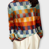 Jana | Džemper sa Visokim Ovratnikom u Patchwork Stilu