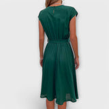 Claire - Mini Casual Haljina sa Kratkim Rukavima i Plisiranim Detaljima