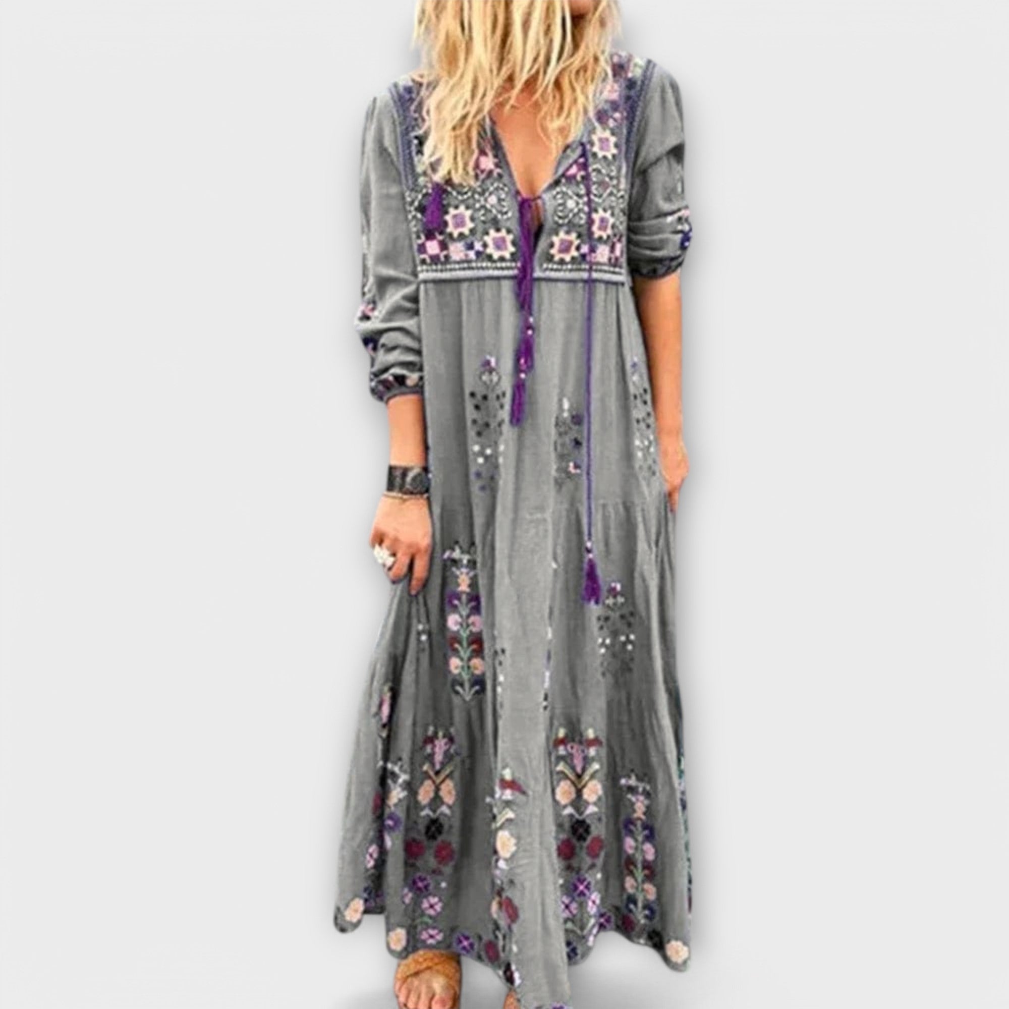 Vivi - Boho Maxi Haljina od Lanenog Materijala