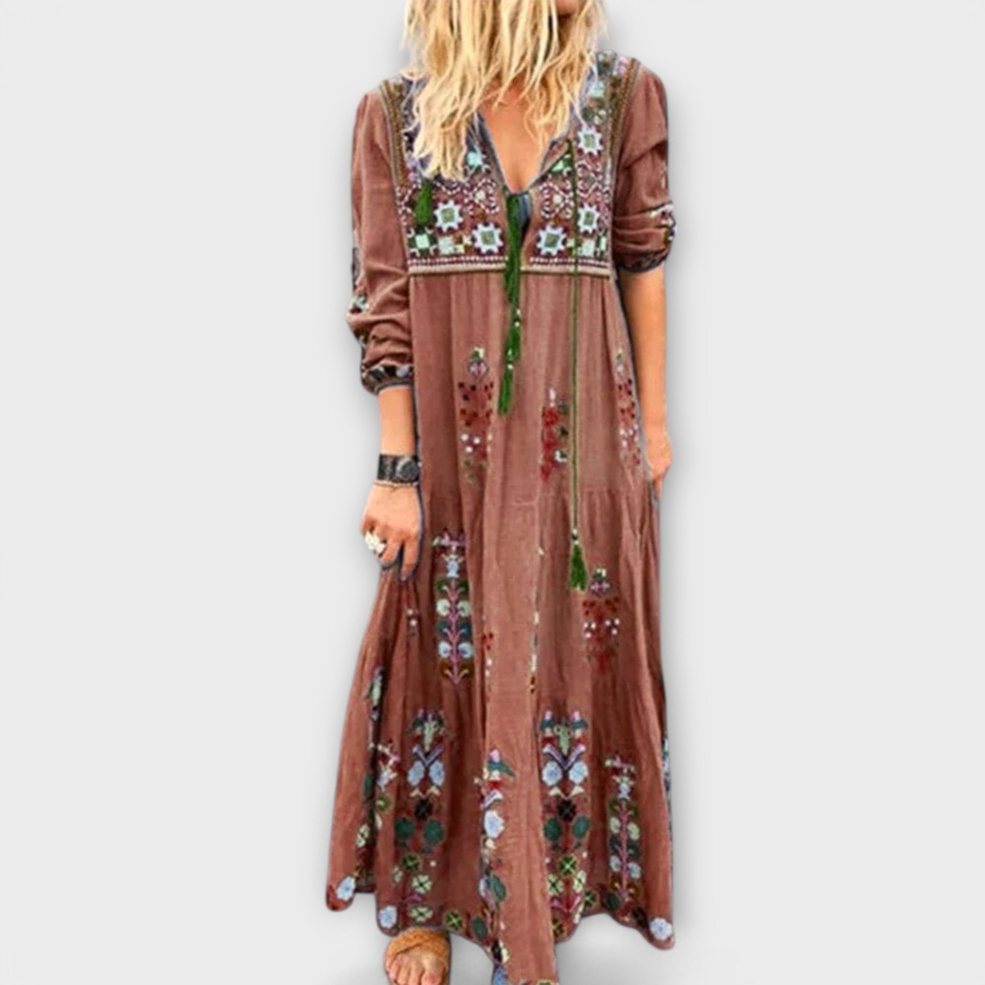 Vivi - Boho Maxi Haljina od Lanenog Materijala
