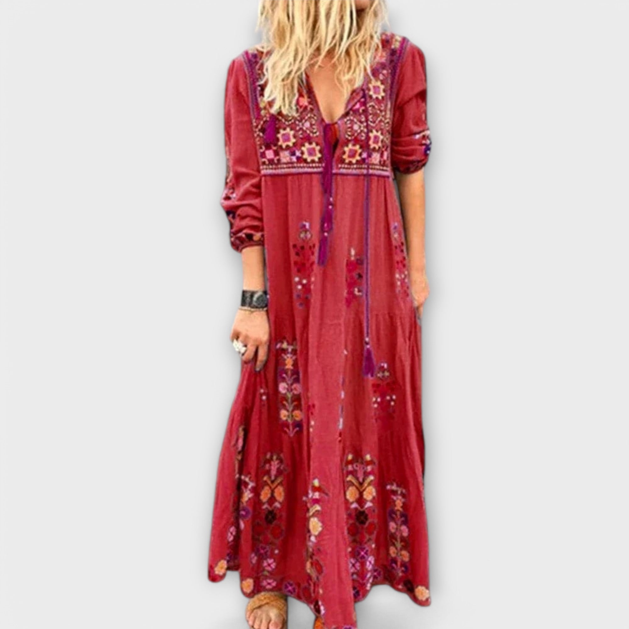 Vivi - Boho Maxi Haljina od Lanenog Materijala