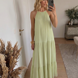 Lívia - Maxi Haljina Boho Zeleni Pistacio